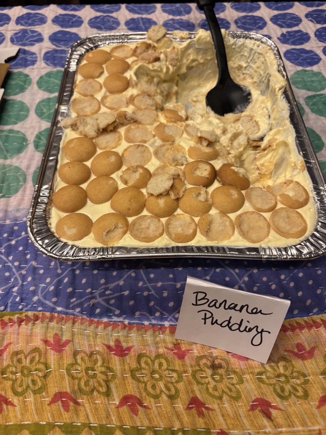 Banana pudding, one of the dishes at the potluck.