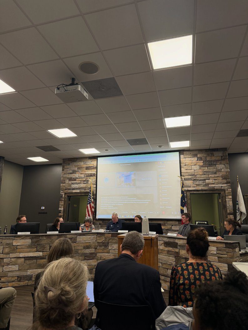 Boone Town Council at the dais Wednesday night.