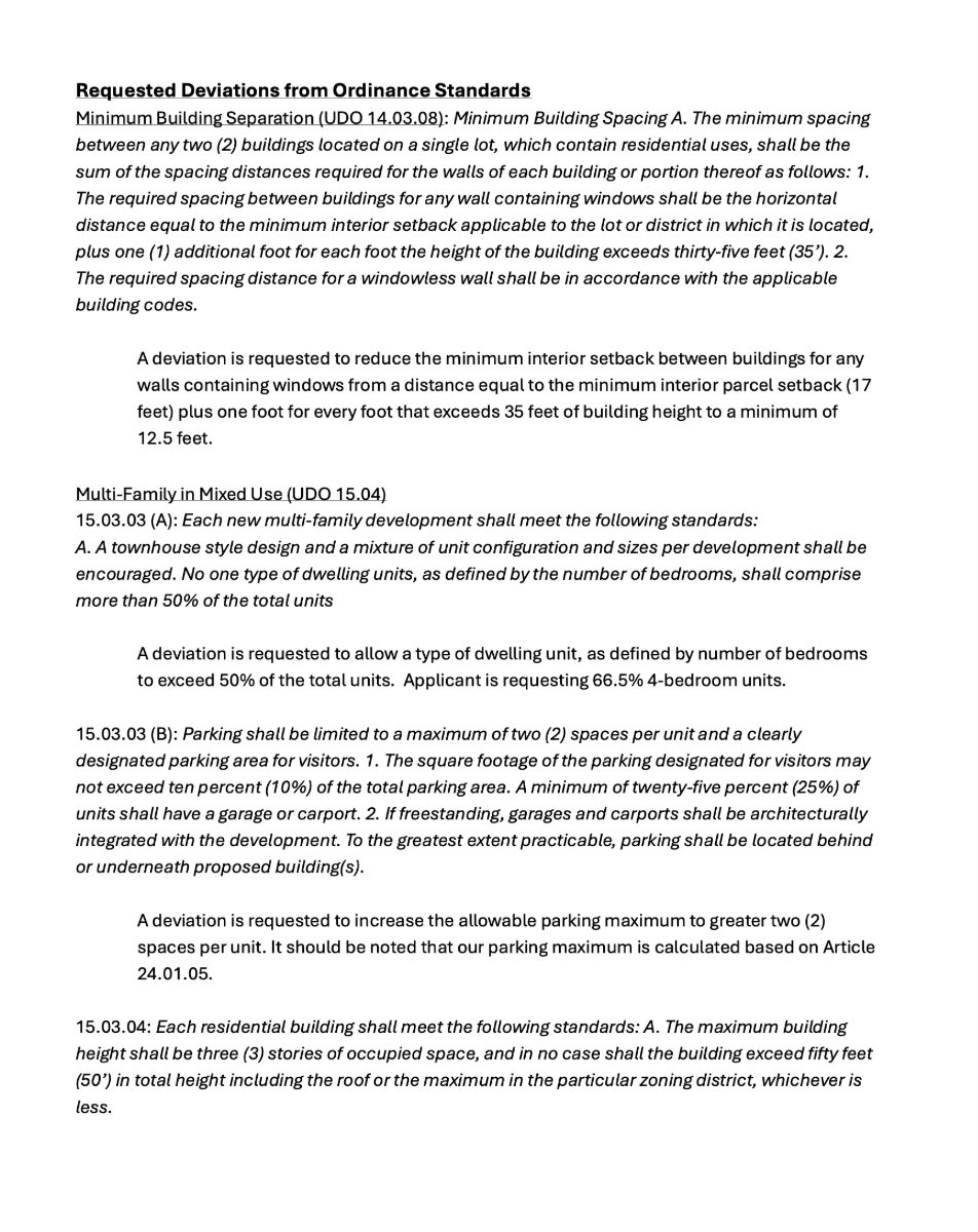The applicant's own filing, quoting each standard before asking to be released from it